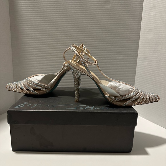 Betsey Johnson SB-ALI Rhinestone Embellished T-Strap Heels - Picture 3 of 10